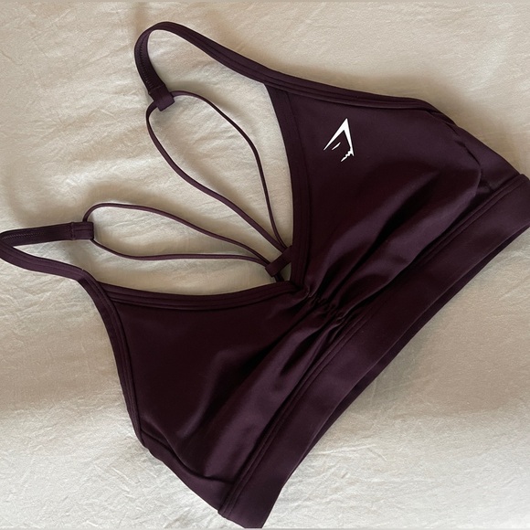 SOLD - Gymshark Women's Dark Purple Sports Bra - Picture 2 of 3